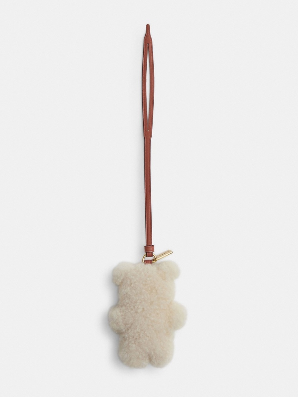 NWT Coach  Bear Puffy Bag Charm In Shearling